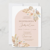 Boho Floral Spanish Wedding Einladung (Vorderseite)
