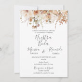 Boho Floral Spanish Wedding Einladung (Vorderseite)