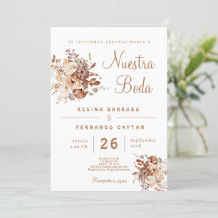 Boho Floral Spanish Wedding Einladung