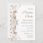 Boho Floral Spanish Wedding Einladung (Vorderseite)