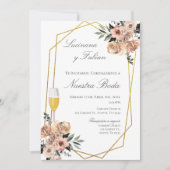 Boho Floral Spanish Wedding Einladung (Vorderseite)