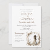 Boho Floral Spanish Wedding Einladung (Vorderseite)
