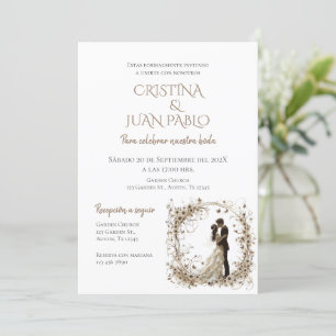 Boho Floral Spanish Wedding Einladung
