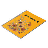 Boho Floral Spiral Notebook, warme, erdige Tones Notizblock (Linke Seite)