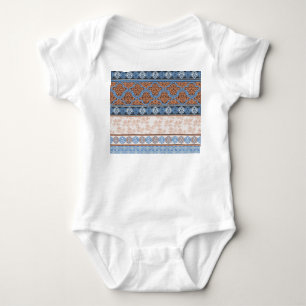 Boho Floral Streifen: Ethnische Nahtlose Sammlung Baby Strampler