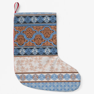 Boho Floral Streifen: Ethnische Nahtlose Sammlung Kleiner Weihnachtsstrumpf