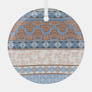 Boho Floral Streifen: Ethnische Nahtlose Sammlung Ornament Aus Glas