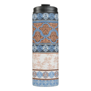 Boho Floral Streifen: Ethnische Nahtlose Sammlung Thermosbecher