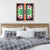 Boho Floral Style Foto Art Stretched Canvas Print Leinwanddruck (Insitu (Schlafzimmer))