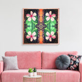 Boho Floral Style Foto Art Stretched Canvas Print Leinwanddruck (Insitu (Wohnzimmer))