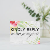 Boho Floral Subtle Marble Song Anfrage UAWG Postkarte (Stehend Vorderseite)