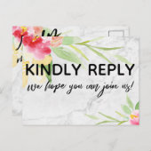 Boho Floral Subtle Marble Song Anfrage UAWG Postkarte (Vorne/Hinten)