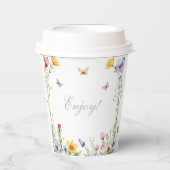 Boho Floral Summer Wildblume Brautparty Pappbecher (Vorderseite)