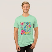 Boho Floral Summer Wildblumen Tri-Blend Shirt (Vorderseite voll)