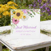Boho Floral Sunflower Daisy Wedding Thank You Geschenkanhänger