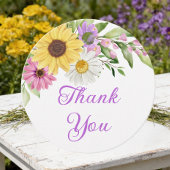 Boho Floral Sunflower Daisy Wedding Thank You Geschenkanhänger