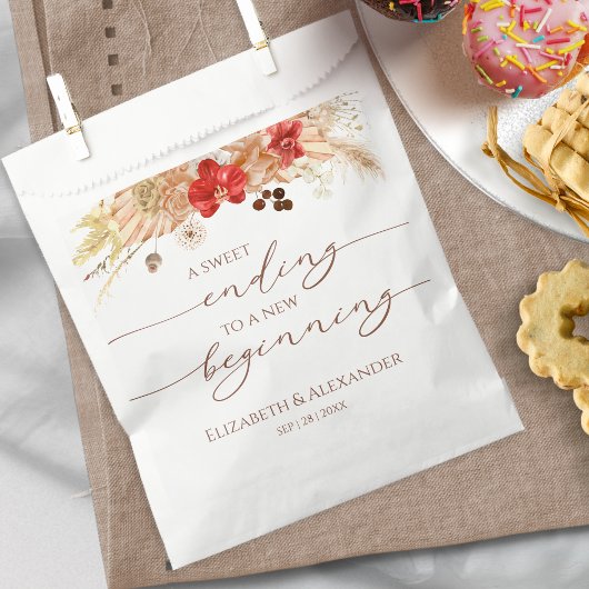 Boho Floral | Sweet Ending New Begin Wedding Geschenktütchen