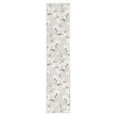 Boho Floral Table Runner neutrale weiße Blüten Kurzer Tischläufer (Vorderseite)