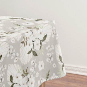 Boho Floral Tablette Neutrale weiße Blüten Tischdecke