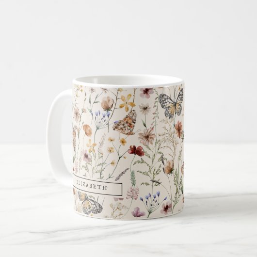Boho Floral Tasse (Vorderseite Links)