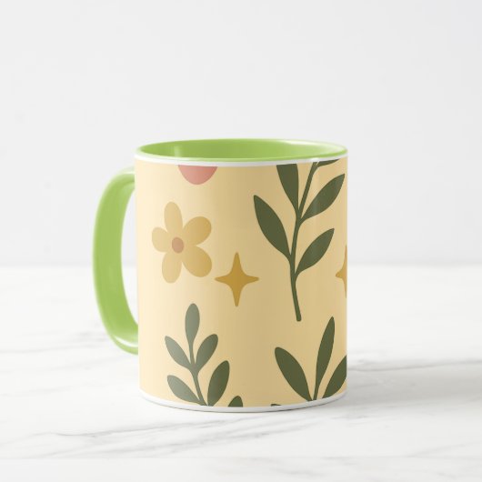 Boho Floral Tasse (Vorderseite Links)