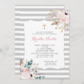 Boho Floral Taufe oder Einladungen zur ersten Komm (Vorne/Hinten)