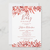 Boho floral terracotta Aquarellfarben Babydusche Einladung (Vorderseite)