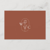 Boho Floral Terracotta Begleitkarte (Rückseite)