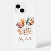 Boho Floral Terracotta Blue Lila Case-Mate iPhone Hülle (Rückseite)