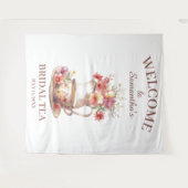Boho Floral Terracotta Bridal Shower Tea Wandteppich (Vorderseite (Horizontal))