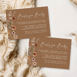 Boho Floral Terracotta Bücher für Babykarte Mitteilungskarte