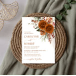 Boho Floral Terracotta Burnt Orange Wedding Einladung<br><div class="desc">Boho Floral Terracotta Burnt Orange Wedding Einladung</div>