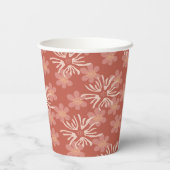 Boho Floral Terracotta Design Pappbecher (Rückseite)