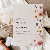 Boho Floral Terracotta Meadow Wedding Einladung