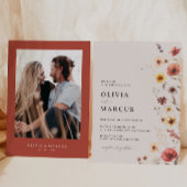 Boho Floral Terracotta Meadow Wedding Einladung