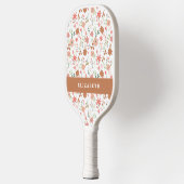 Boho Floral Terracotta Modern Personalized Pickleball Schläger (Links)