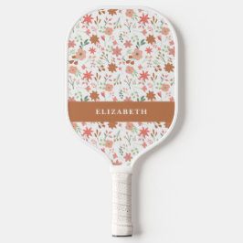 Boho Floral Terracotta Modern Personalized Pickleball Schläger