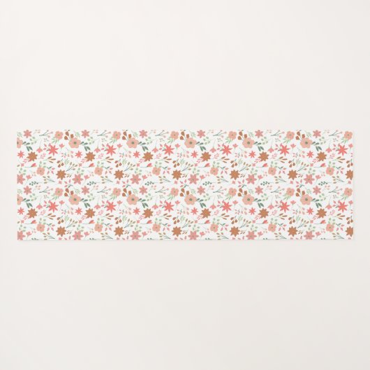 Boho Floral Terracotta Modern Personalized Yogamatte (Rückseite (Horizontal))