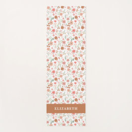 Boho Floral Terracotta Modern Personalized Yogamatte