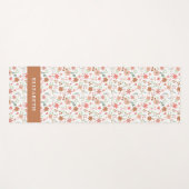Boho Floral Terracotta Modern Personalized Yogamatte (Vorderseite (Horizontal))