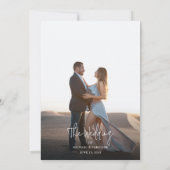 Boho Floral Terracotta Pampas Photo Script Wedding Einladung (Rückseite)