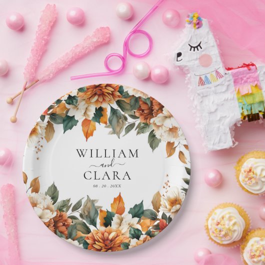 Boho Floral Terracotta Pappteller (Party)