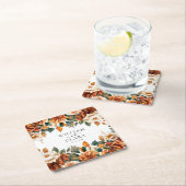Boho Floral Terracotta Rechteckiger Pappuntersetzer (Vor Ort)