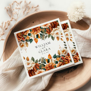 Boho Floral Terracotta Serviette