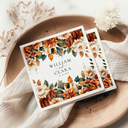 Boho Floral Terracotta Serviette