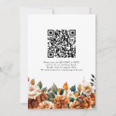Boho Floral Terracotta Wasserfarbe QR Code Hochzei Einladung (Rückseite)