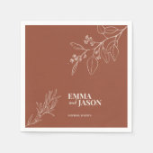 Boho Floral Terracotta Wedding Napkins Serviette (Vorderseite)