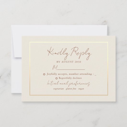Boho Floral Terracotta Wedding RSVP Karte (Vorderseite)