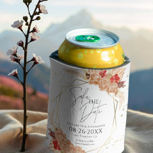 Boho Floral   Terracotta Wedding Save the Date Dosenkühler