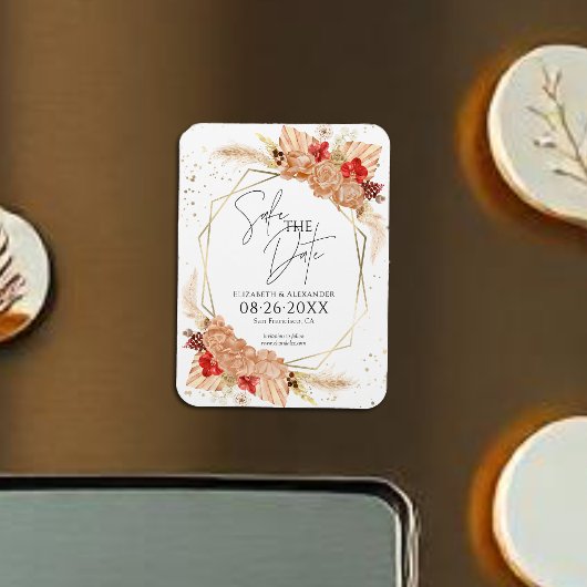 Boho Floral | Terracotta Wedding Save the Date Magnet